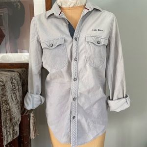 LEZO denim corduroy button down